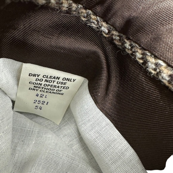 OAKMONT Vintage Brown Tweed Herringbone Wool Sport Coat Suit Jacket Blazer 42L - Picture 8 of 9